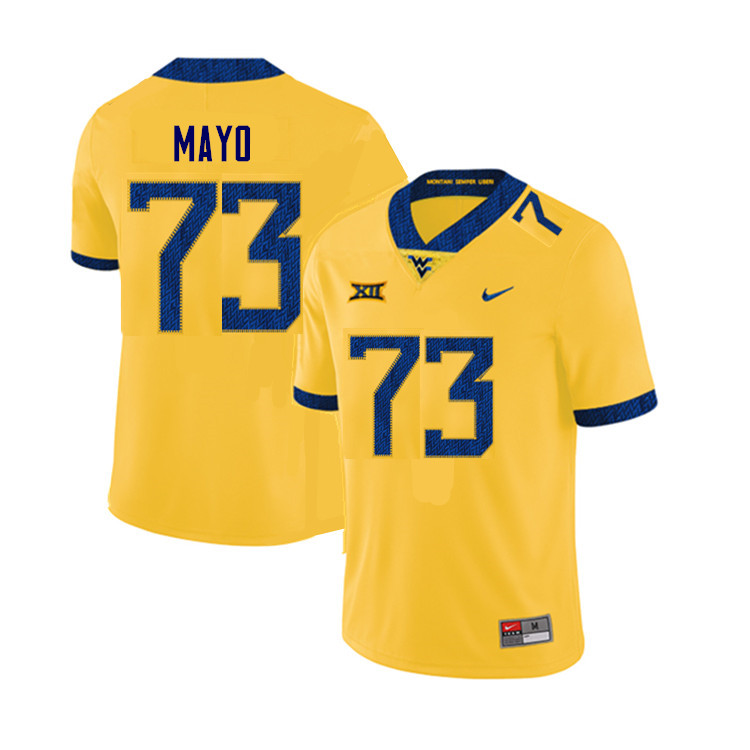 Men #73 Chris Mayo West Virginia Mountaineers College Football Jerseys Sale-Yellow